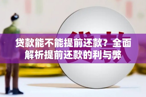 广安贷款能不能提前还款？全面解析提前还款的利与弊