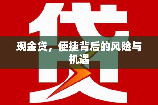 广安现金贷，便捷背后的风险与机遇