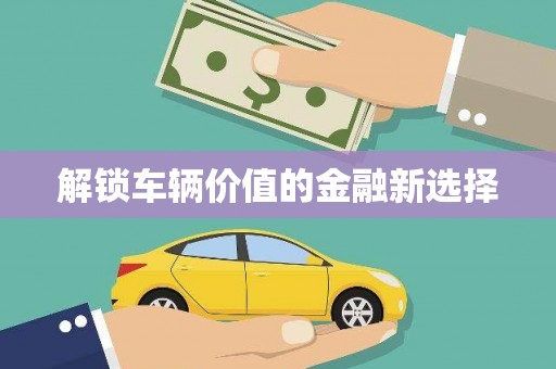 广安解锁车辆价值的金融新选择
