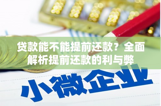 广安贷款能不能提前还款？全面解析提前还款的利与弊