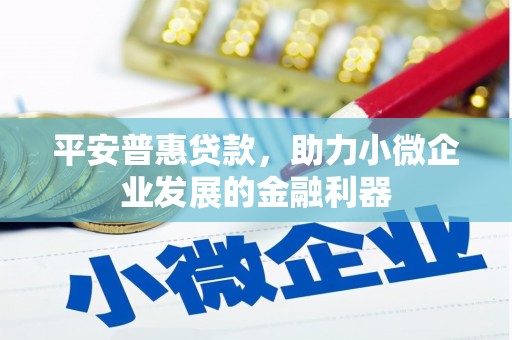 广安平安普惠贷款，助力小微企业发展的金融利器