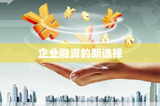 广安企业融资的新选择